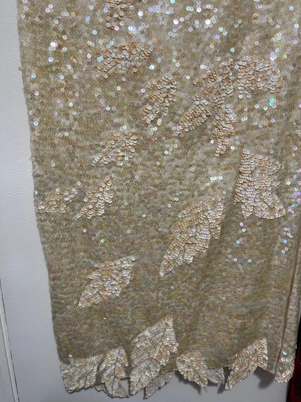 All silk sequins dress Women’s L XL iridescent - Picture 3 of 11